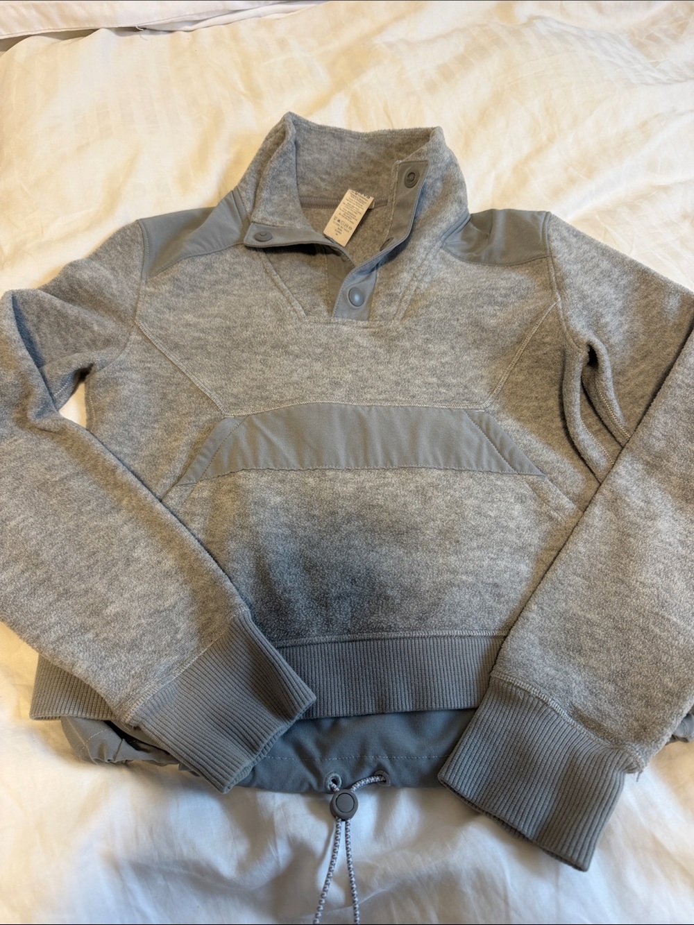Ivivva Kids Light Gray Zip-Up Mock Neck Sweater